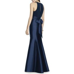 ALFRED SUNG Jersey Bodice Mikado Trumpet Gown 6